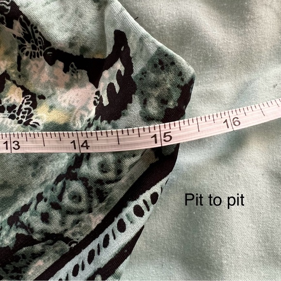 Connected Apparel Green Abstract Print Fit & Flare Dress - Picture 7 of 8